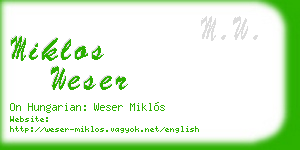 miklos weser business card